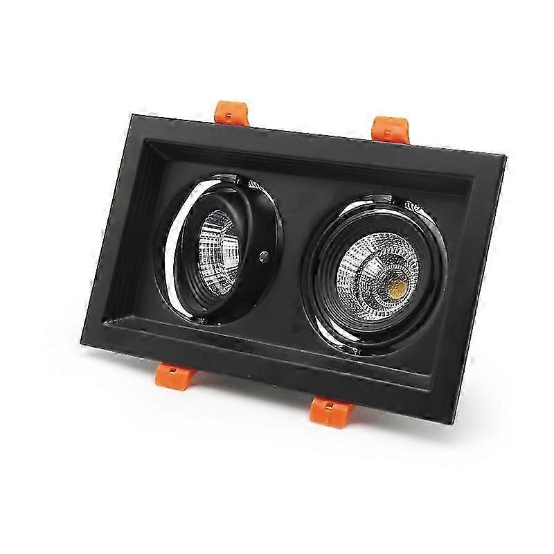 Ultra-thin rectangular LED embedded spotlight, square double head, frosted panel, open hole