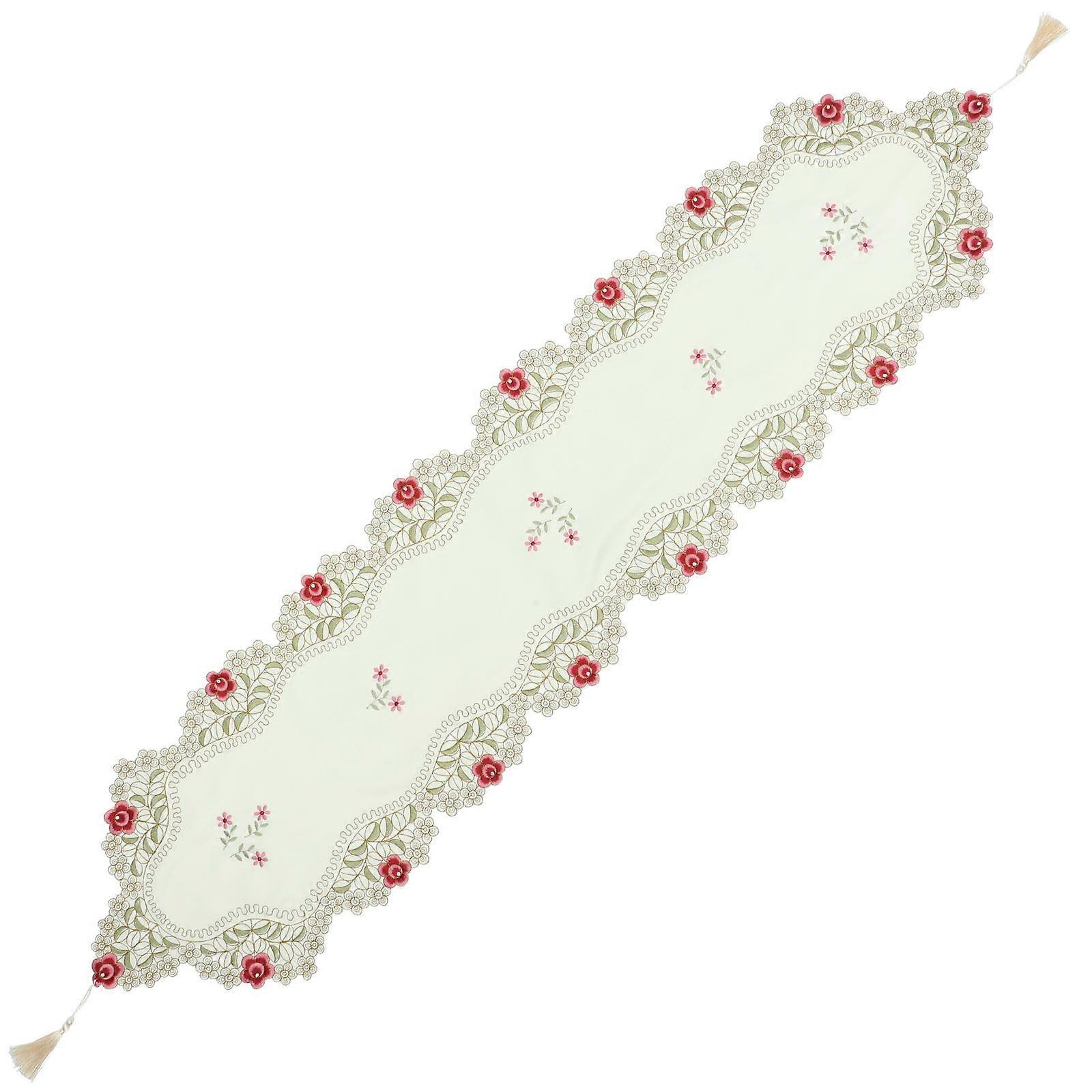 Embroidered Floral Table Runner for Decorative Table Use
