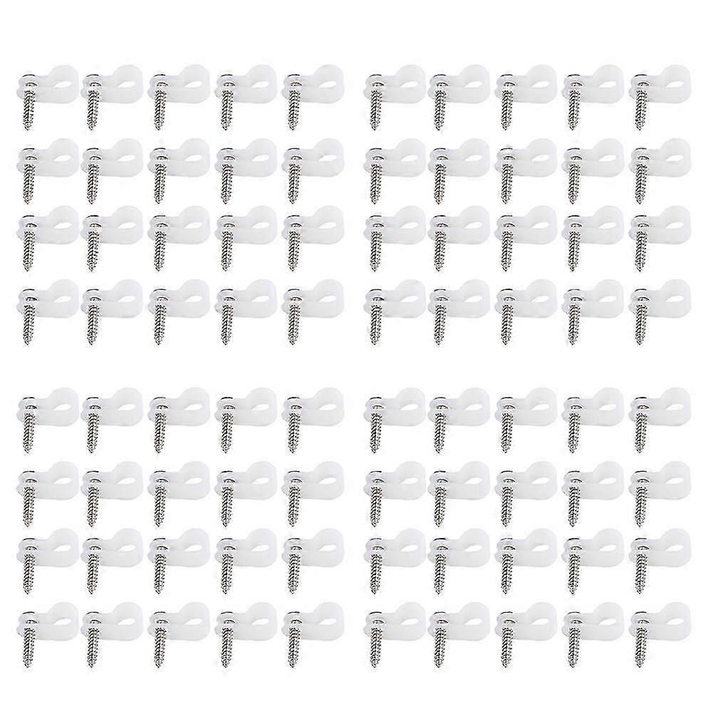 Plastic Bundle Wire Clip R-Type for Fixing 100Pcs White Cable Organizers