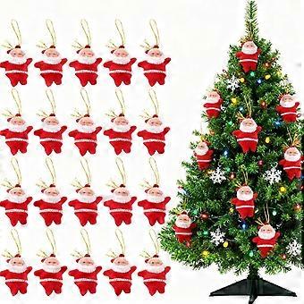 Lot de 6 décorations de sapin de Noël représentant le Père Noël, avec boucle de suspension dorée, pour les fêtes.