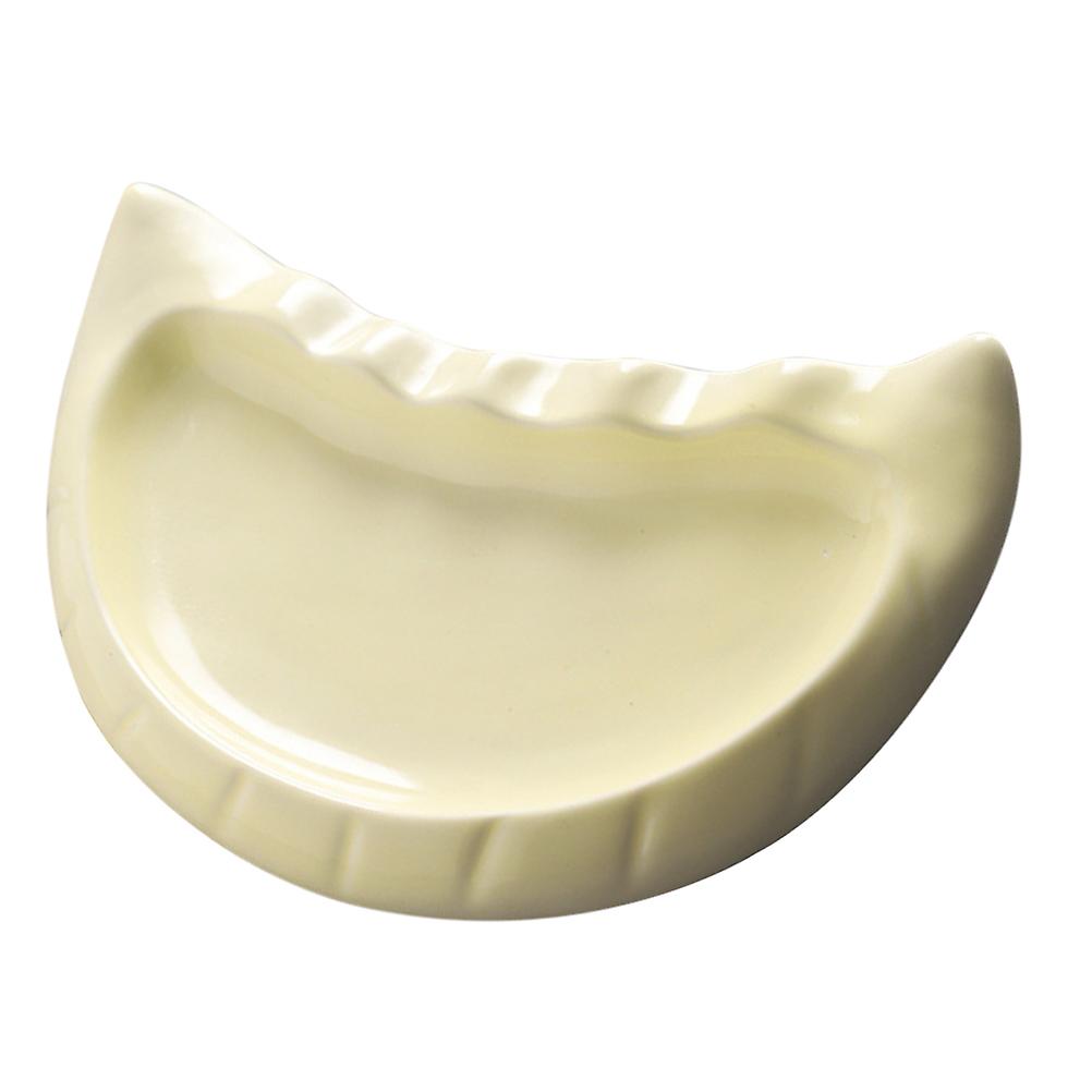 Valentines Ceramic Plates Dumpling Shaped Plate for Serving 4Pcs Set