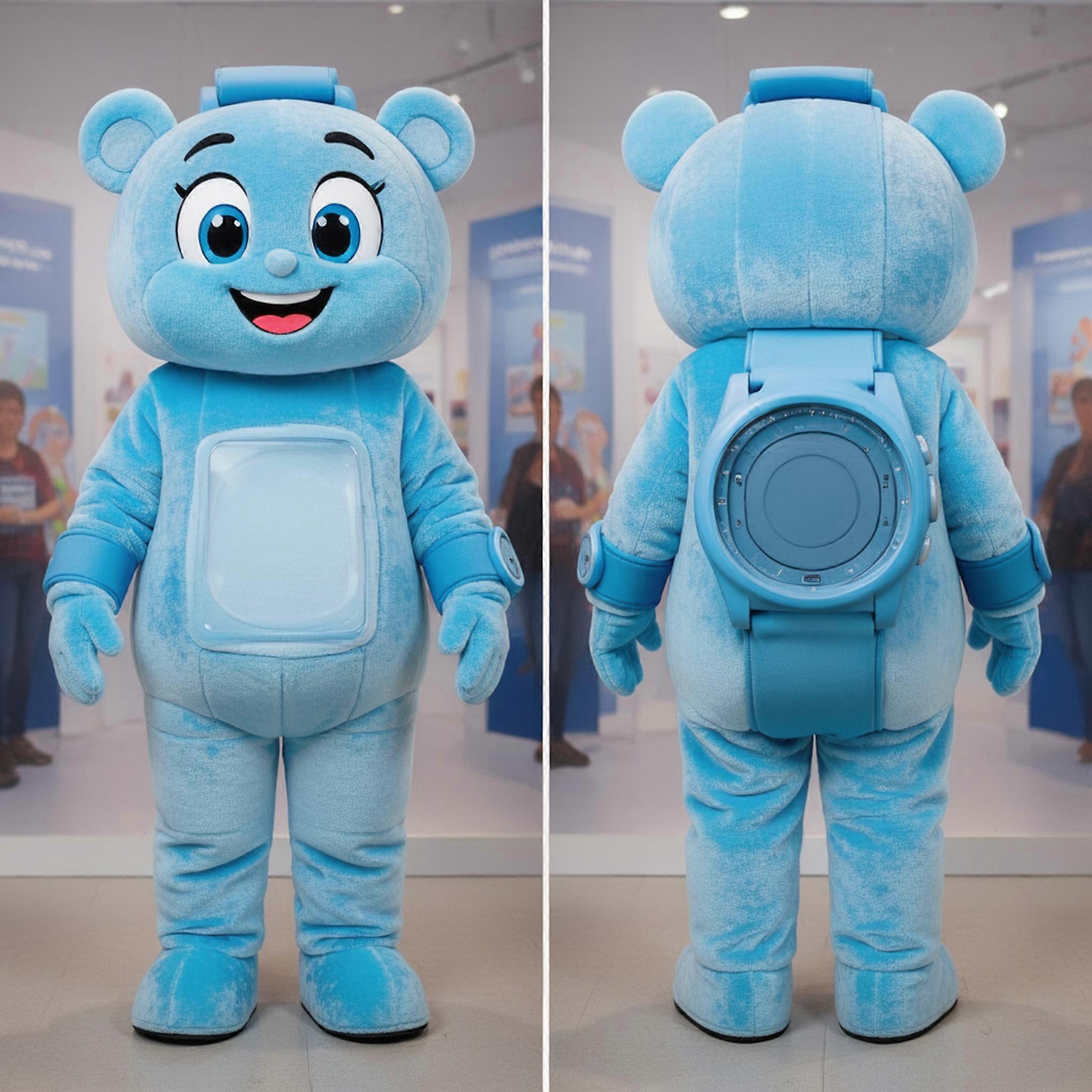 MASTICOT Sky Blue Smiling Wrist Watch Mascot