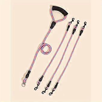Double Head Three Head Dog Walking Leash, Corrugated Pattern, Detachable, Non-Entangling Pet Rope, Suitable for Walking Two Pets. The Dog Leash Can Be