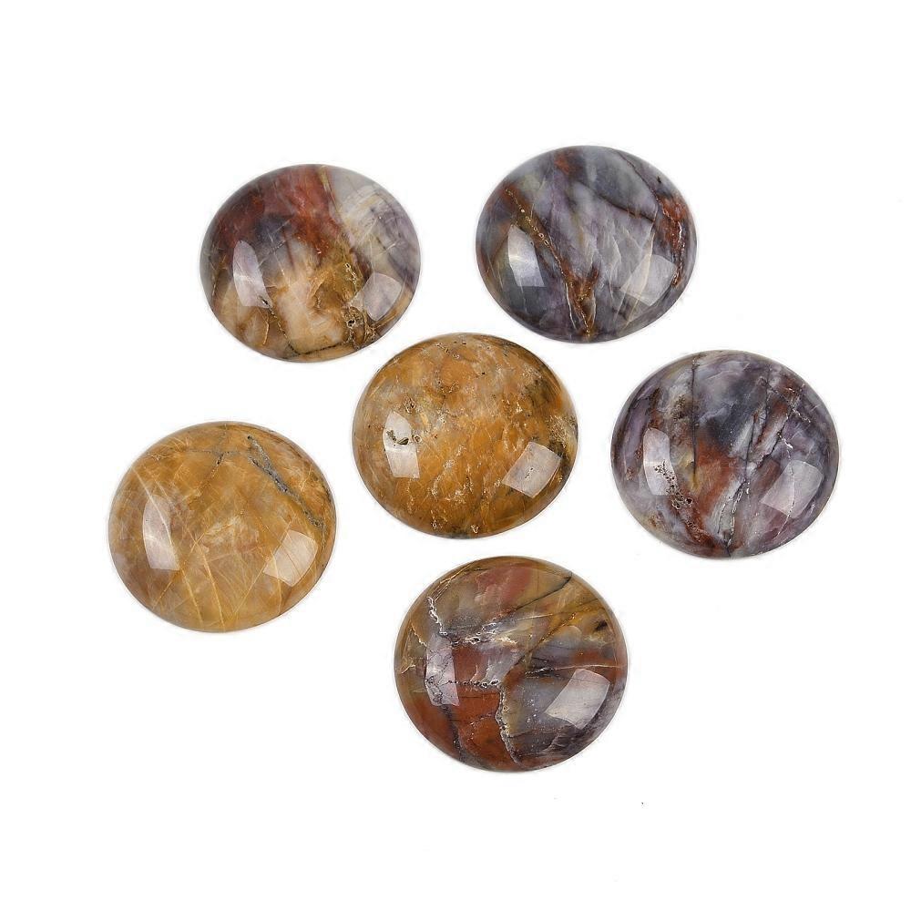 10pcs  Crazy Agate Cabochons Half Round/Dome 25x7~8mm