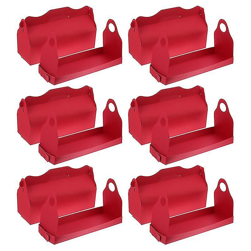 27.5X15.5x10.5cm Red Wrapping Paper 6pcs Portable Cake Packing Boxes Dessert Storage Box Cake Contai
