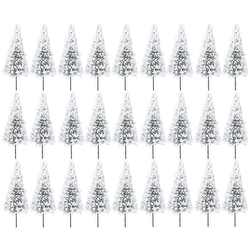 10X4cm White Scale Model Kits 30 Pcs Lifelike Model Trees Cedar Tree Decoration Landscape Scenery Mo