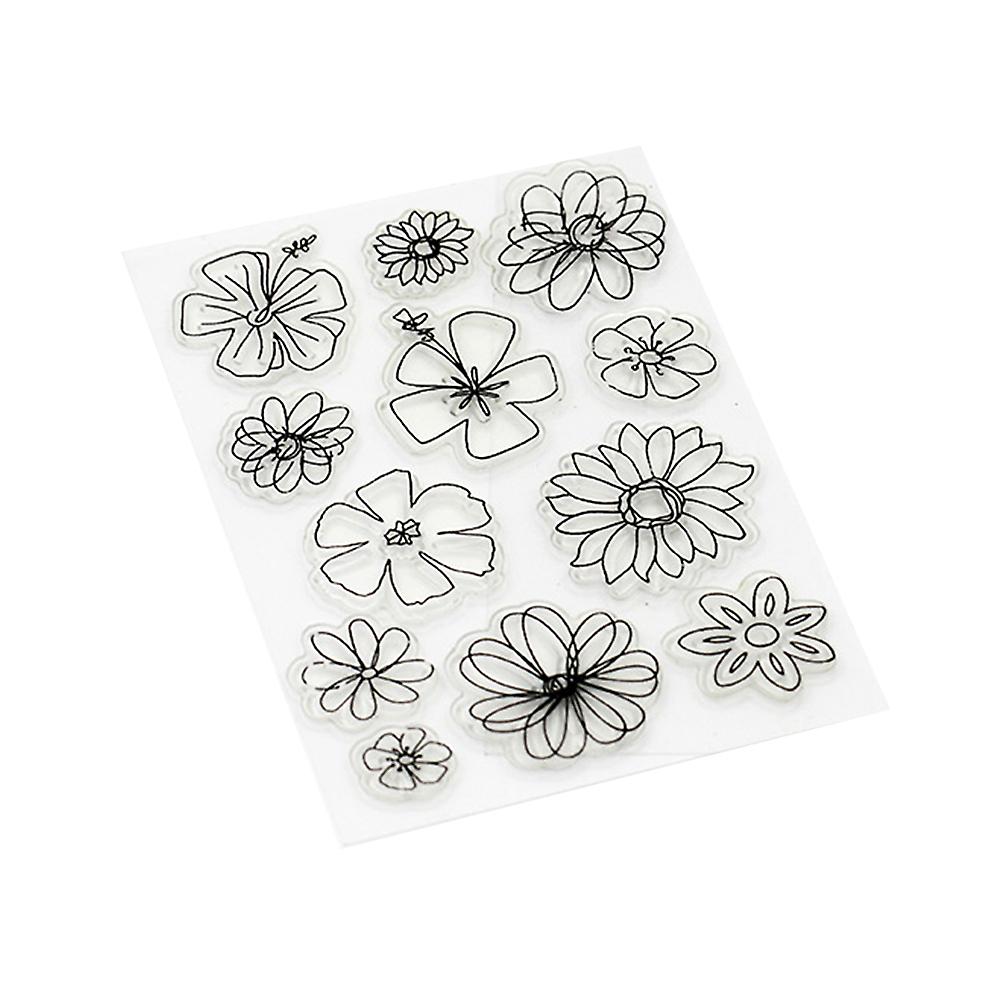 Flower Design Rubber Clear Stamp for Making Decoration and Scrapbooking