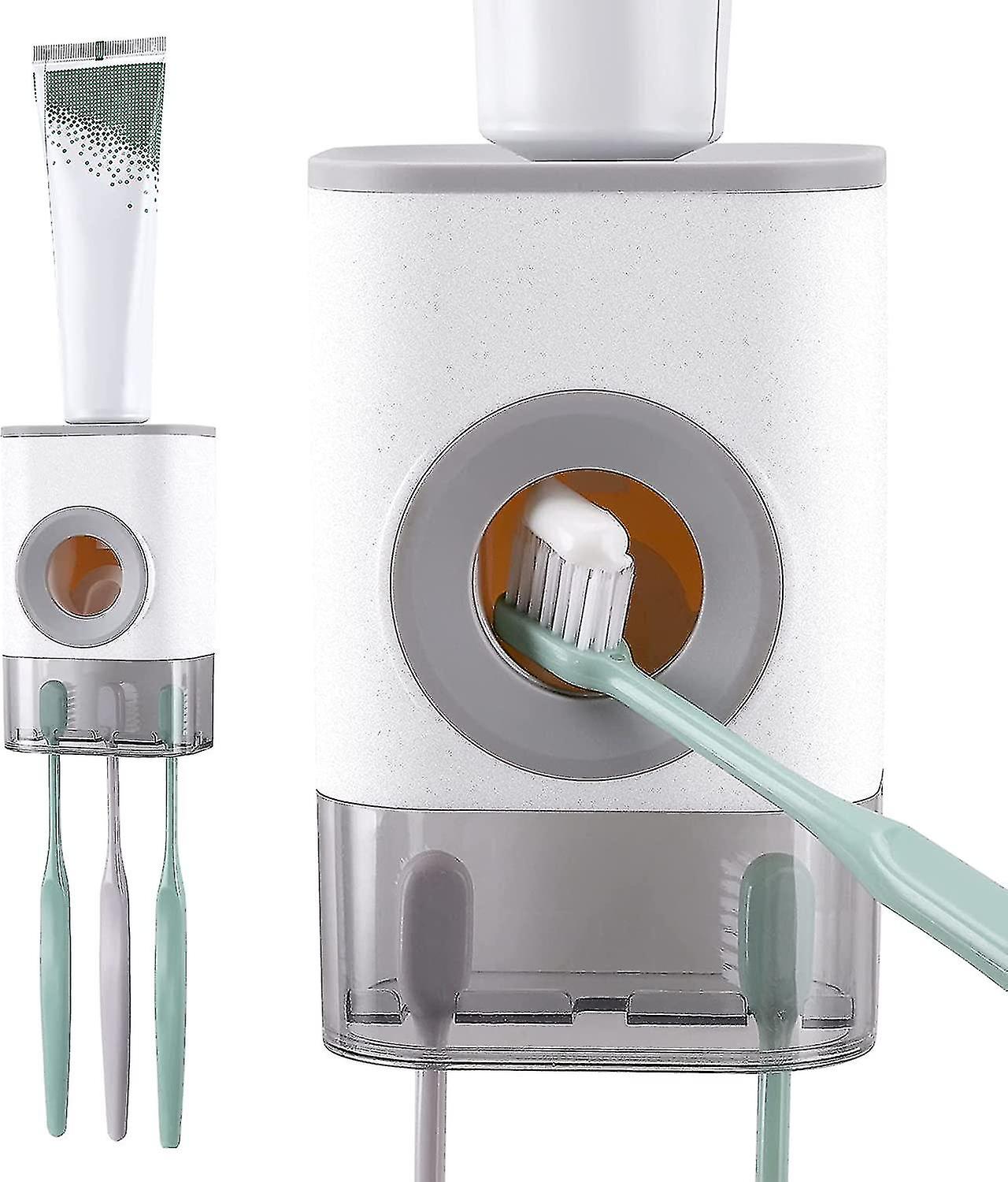 Automatic Toothpaste Dispenser Squeezer Toothbrush Holder For Bathroom Wall Mount