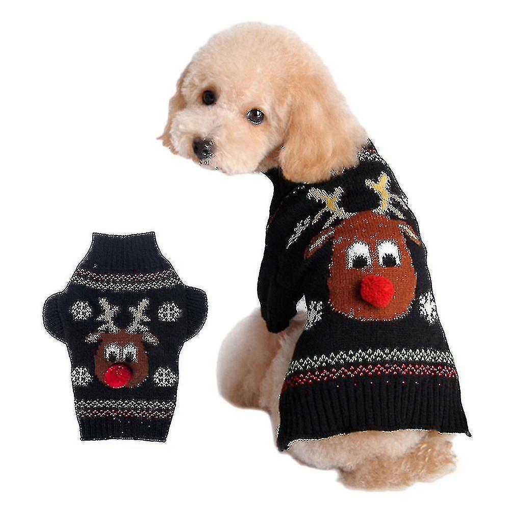クリスマスペットセーター犬猫ホリデーセーター子犬トナカイセーター冬ニットペット用暖かい服xxs-xxl c