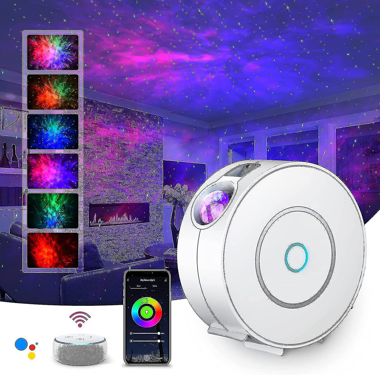 Beculerty Led Smart Star Projector 3d Galaxy Cloud Star Light Projector Bedroom Night Light