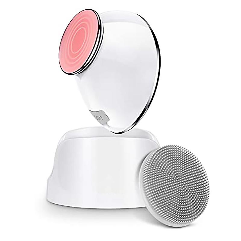 2 In 1 Home Use Beauty Devices Facial Care Face Cleansing Brush Exfoliation Heated Massager Sonic Vibrations Tool