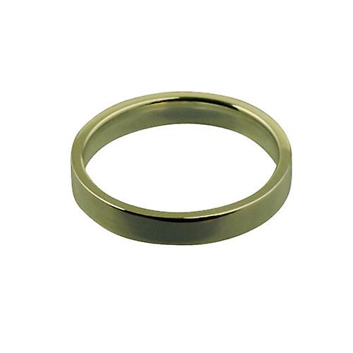 9ct Gold 3mm plain flat Court shaped Wedding Ring Size P