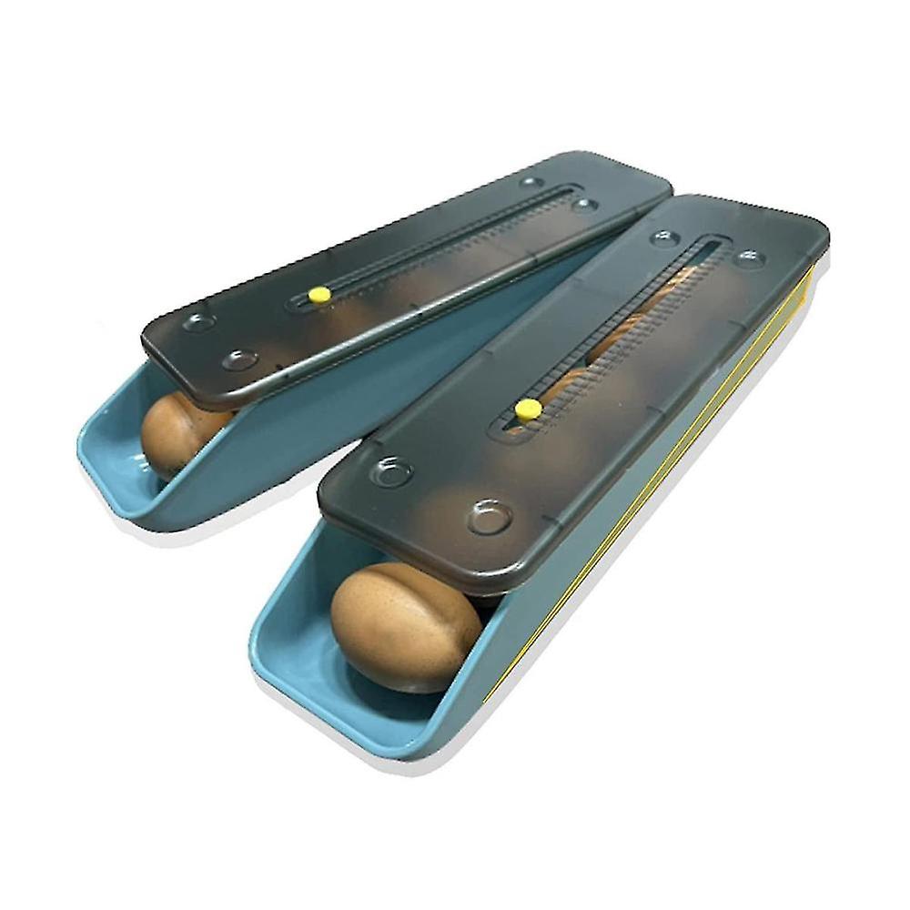 Egg Box For Refrigerator Automatic Rolling With Date Reminder, Egg Holder Storage Box Drawer, Stora