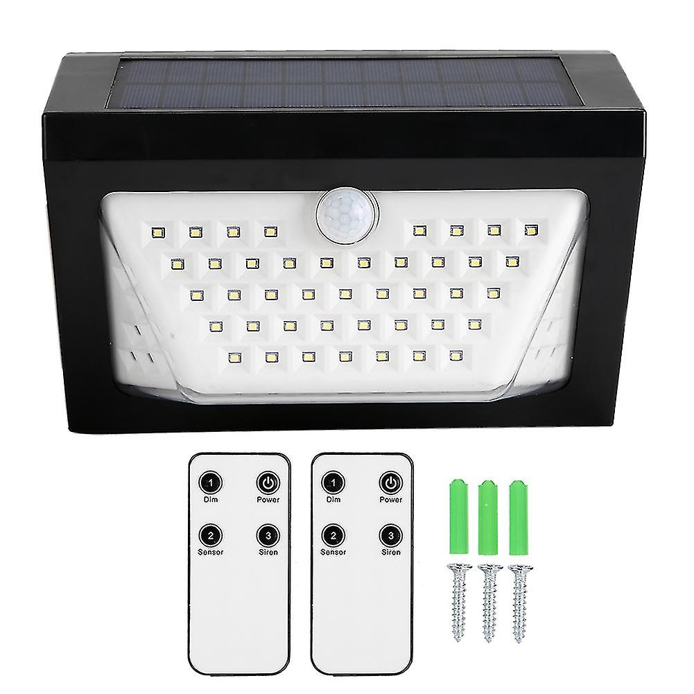 Solar 80leds Waterproof Outdoor Wireless Voice Remote Control Sensor Security Warning Lamp