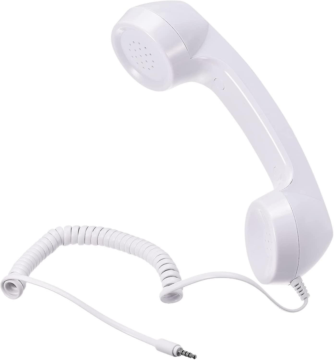 3.5mm Retro Telephone Handset Telephone Receiver For Microphone Speaker Smoothpink