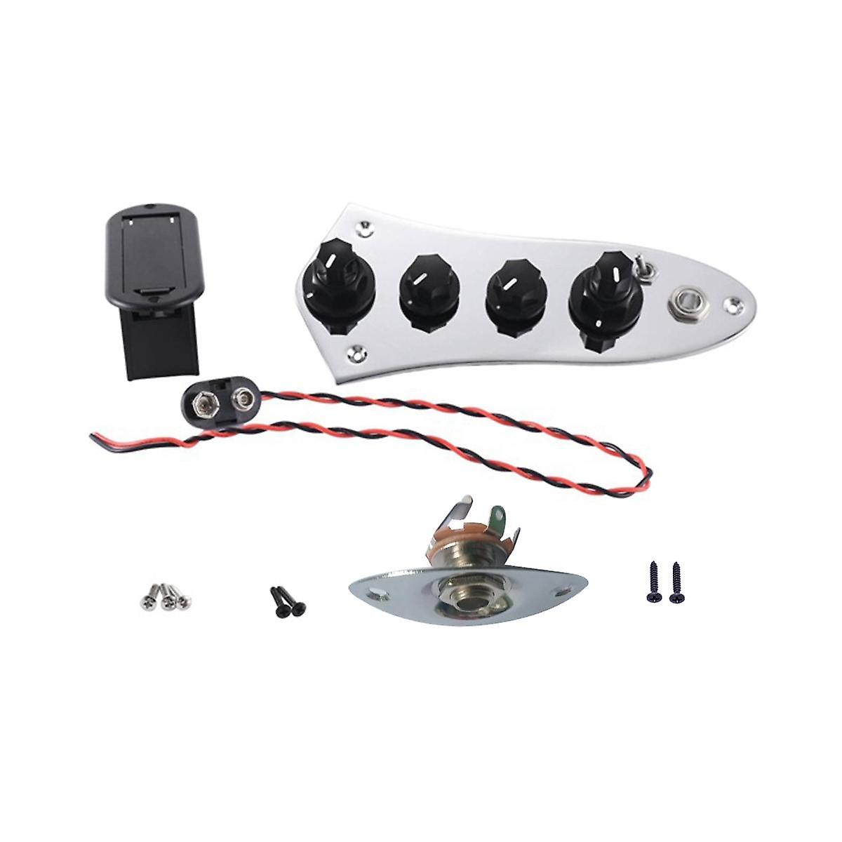 Universal 5 Jazz Bass Loaded Control Plate for 4/5 String Parts with 6.5mm Socket Piece JB-08