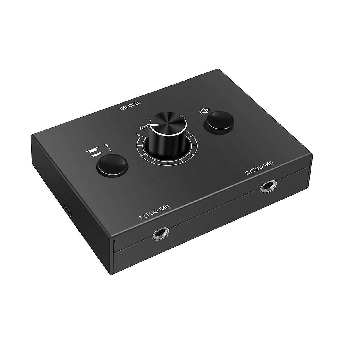 3.5mm Stereo Audio Switch 2 in 1 Out Audio Switcher Passive Speaker Headphone Manual Selector Split
