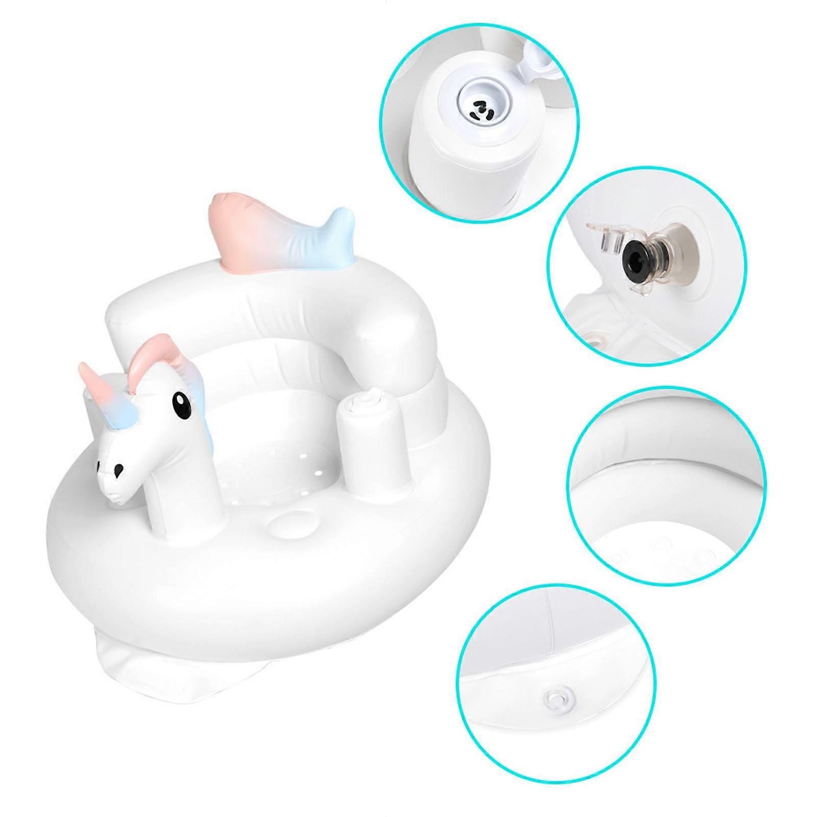 Baby Chair Inflatable Cute Animal Pattern Large Base PVC Soft Comfortable Inflatable Infant Chair 
