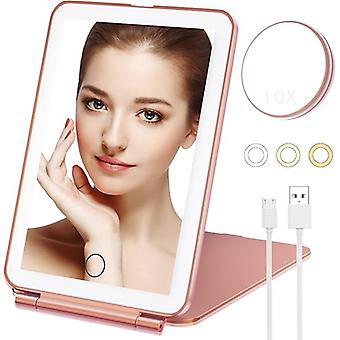 Makeup Mirror With 10x Magnifying Mirror Vanity Mirror With 80 Led Lights Portable Cosmetic Mirror