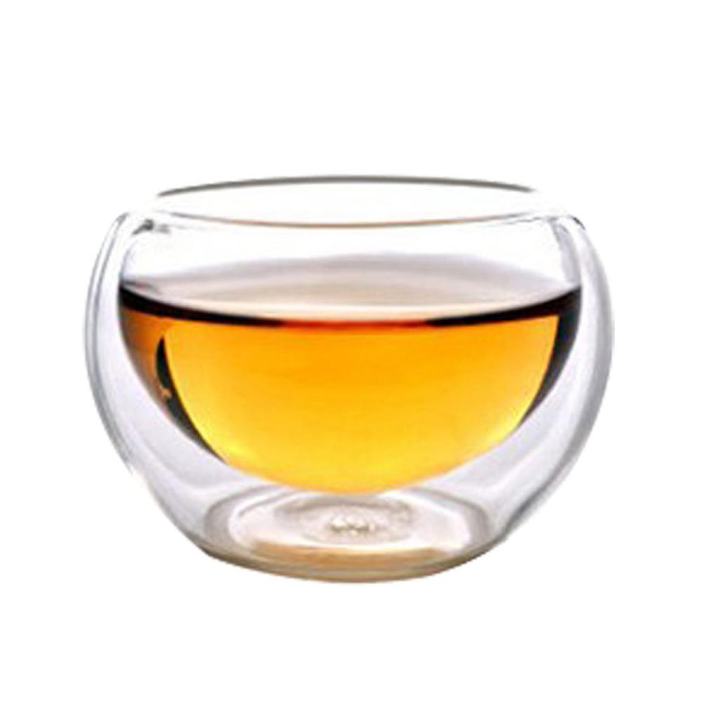 Double Layer Glass Tea Cup Set Reusable Drinking Tea Glass Ideal Birthday Gift