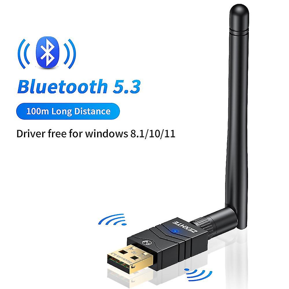 Zexmte 100m Bluetooth 5.3 Adaptér Zdarma Ovladač USB Bluetooth Dongle Adaptador Pro PC Windows 11/10 Myš Klávesnice Audio Přijímač