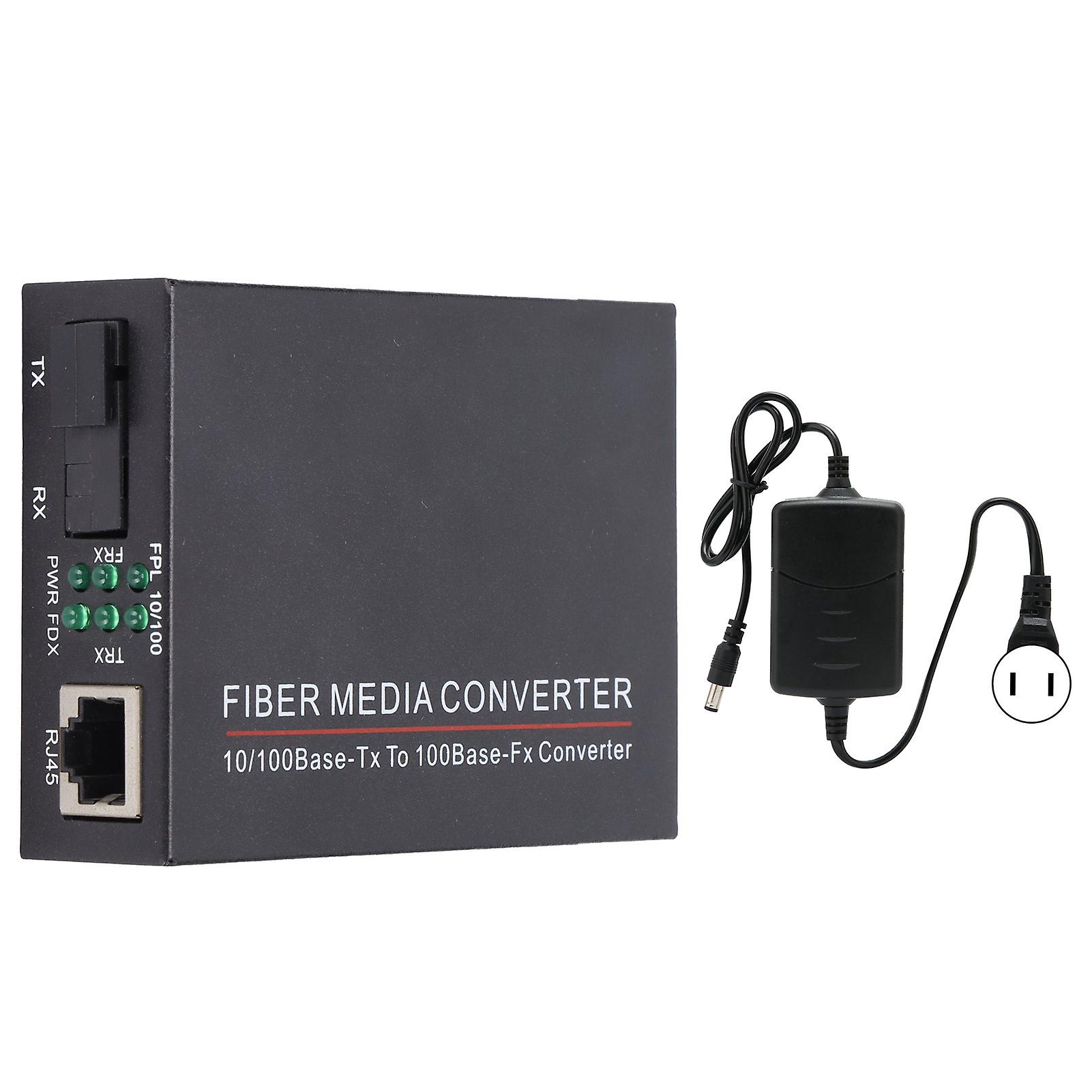 Glasfaser-Transceiver TBCMC3312ES20A 100M Singlemode 20KM SC 1310NM Medienkonverter 100240V (US-Stecker)