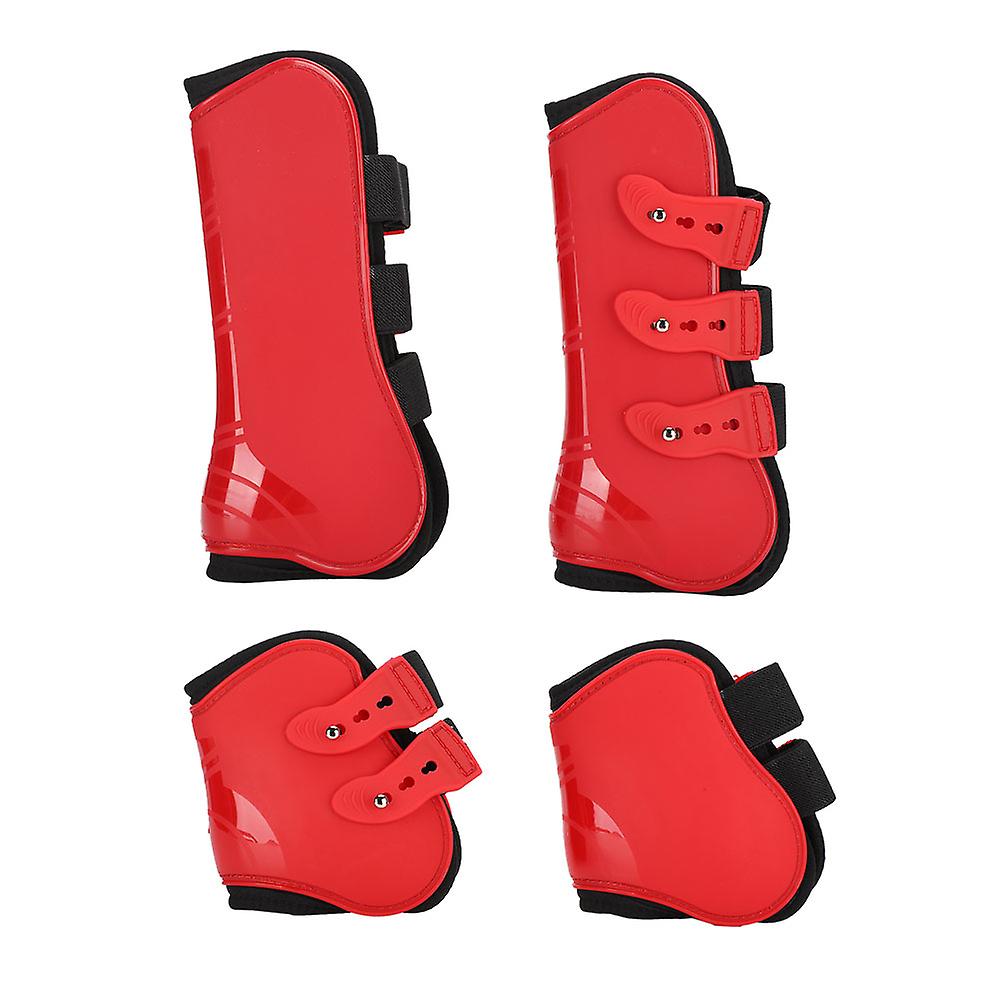 Ensemble de guêtres avant-arrière réglables, protège-jambes, équipement d'équitation, rouge, taille L