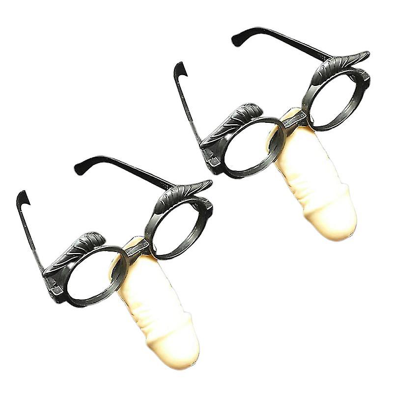 2pcs Interesting Long Nose Glasses
