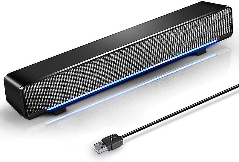 USB-Powered Sound Bar Speakers for Computer Desktops and Laptops, Black