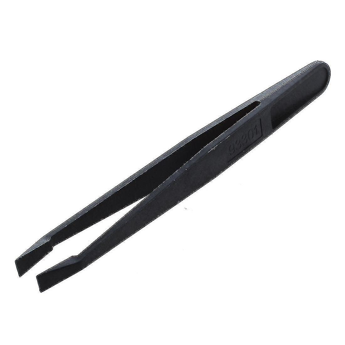 Manual Tool Black Plastic Flat Tip Anti-static Tweezers