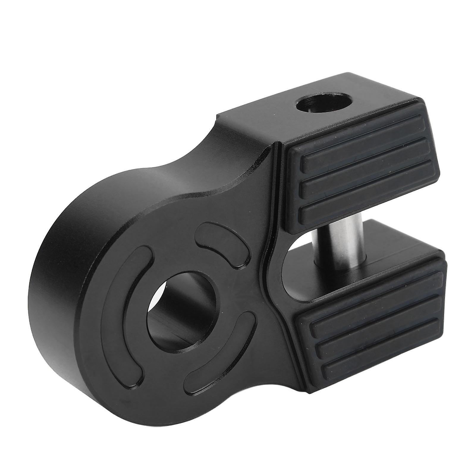 Winch Shackle Mount 30000Lbs Loading Iron Pin Rubber Guard Universal for ATV Pickup Soft Shackle D Ring Black