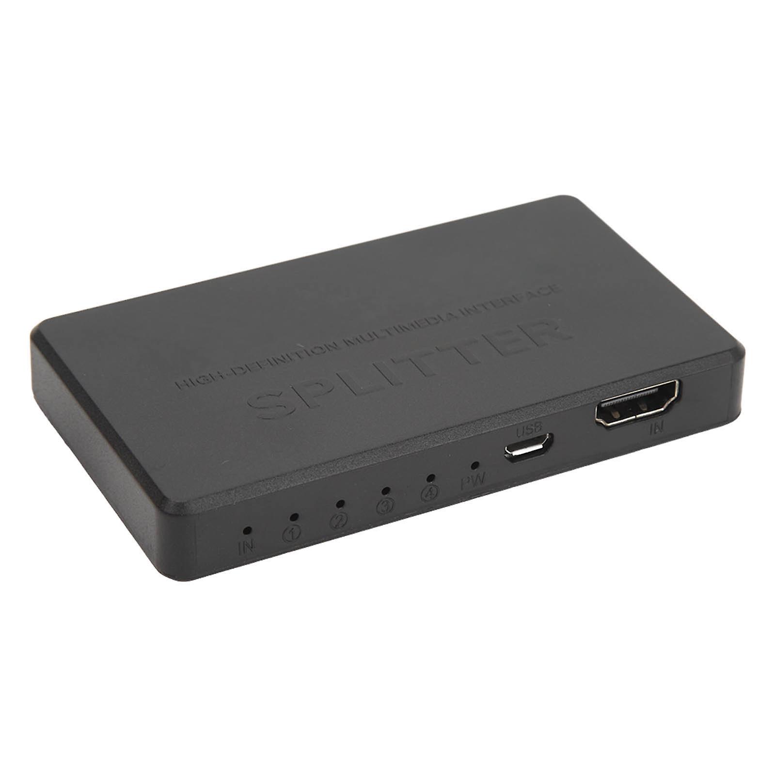 Video Splitter 1 In 4 Out 4K 1080P Supported Plug and Play Anti Interference HD Splitter for Desktop Computer 