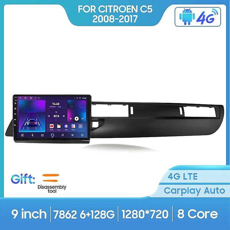 For Citroen C5 2008 - 2017 2 Din Android 12.0 Car Radio Multimedia Video Player Gps Navigation 4g Carplay Head Unit