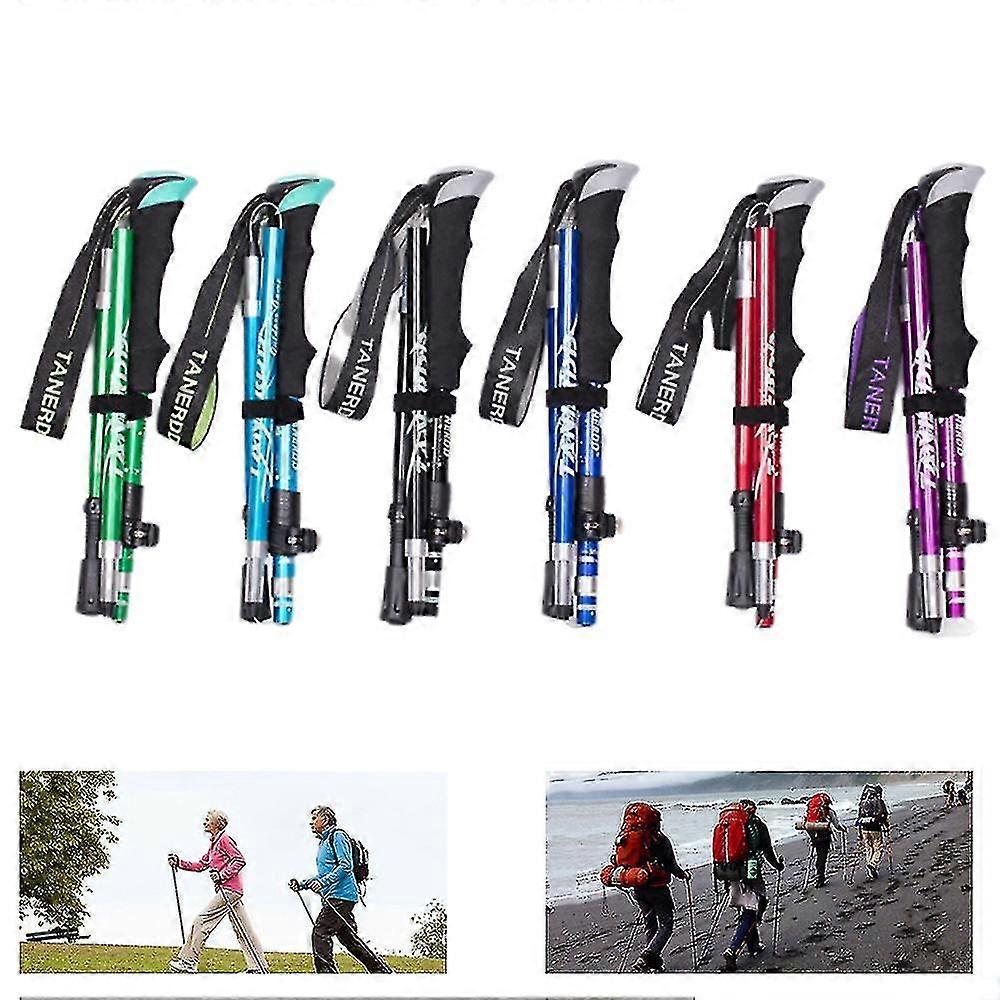 5-τμήμα υπαίθριο δίπλωμα πεζοπορία πόλο κάμπινγκ φορητό περπάτημα πεζοπορία ραβδί