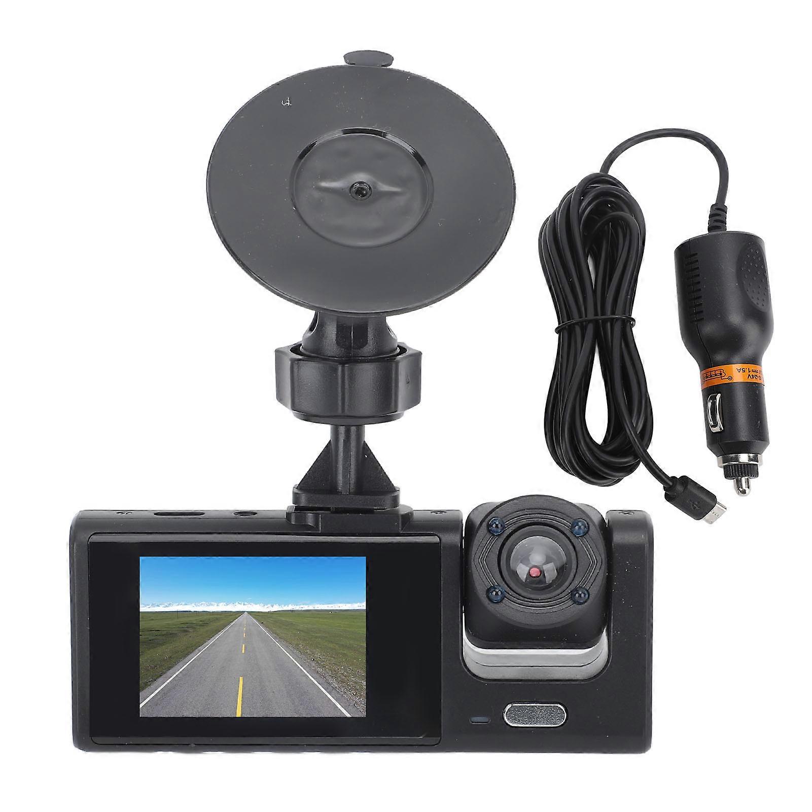 Dual Dash Cam 3in 1080P HD Car Driving Recorder Front and Inside with G Sensor Loop Recording E2U311