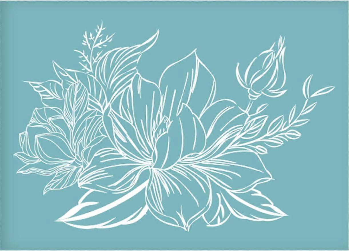 Self-Adhesive Silk Screen Printing Stencil Lotus Reusable Pattern Stencils