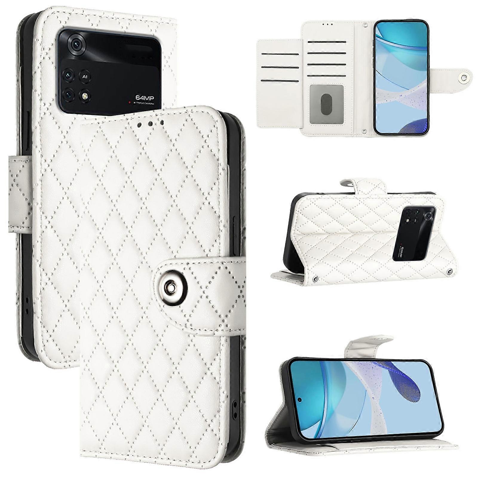 Rhombic Leather Case For Xiaomi Poco M4 Pro 4G