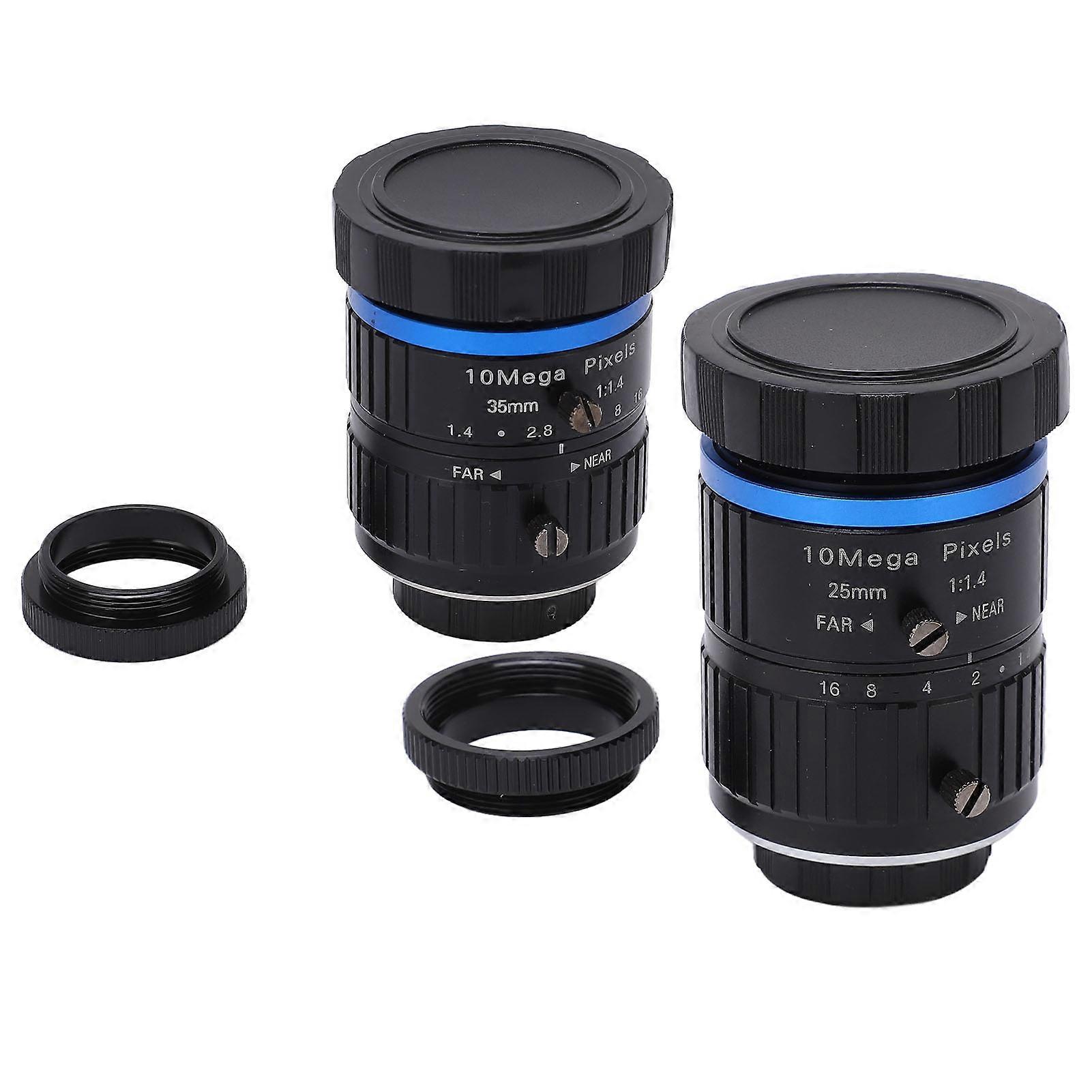 2pcs工業用レンズCマウント25mm 35mm焦点距離手動絞りズーム10mp監視DIYカメラ用
