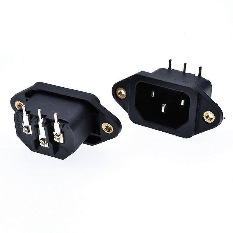 1Pcs IEC320 C14 AC Power Socket 3 Prong With Mounting Screws Solder Terminal 250V 15A