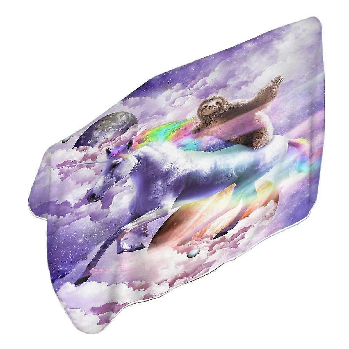 Cool Funny Crazy Art Epic Space Sloth Riding Unicorn Microfiber Beach Towel