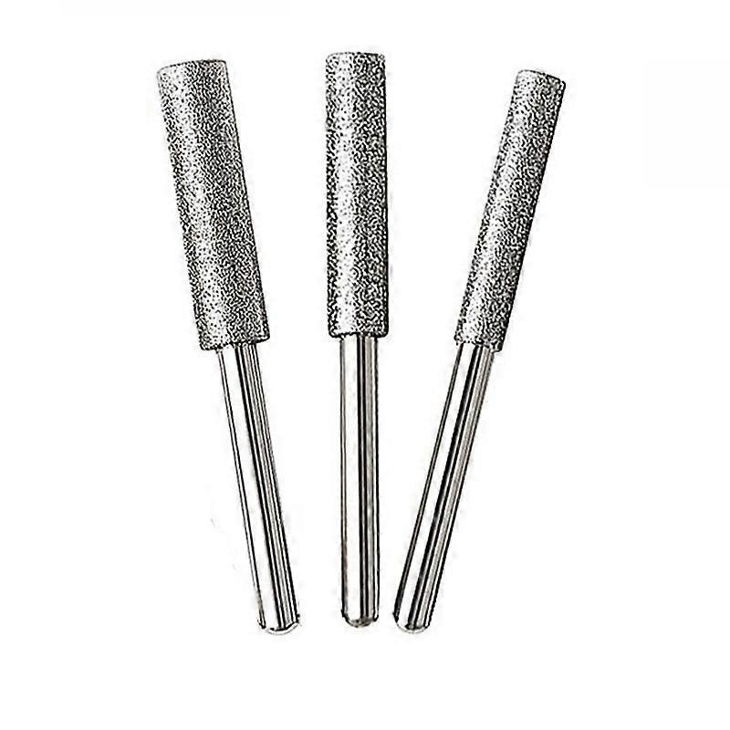 3pcs Chainsaw Sharpener 4-5.5mm Diamond Coated Cylindrical Cutter Sharpening Carving Grinding Tools