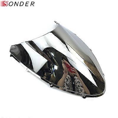 Black Double Bubble Windshield For Ducati 848 1098 1198 1098S 1198S Windscreen Screen Wind Deflectors Clear Chrome