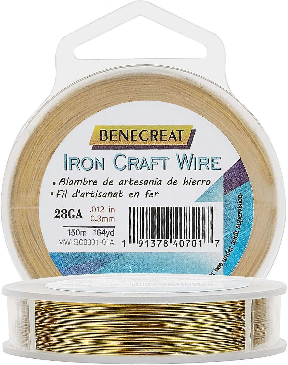 1Roll 328FT 26 Gauge Tarnish Resistant Golden Iron Crafting Wire for Jewelry Beading Project DIY Frame Arts and Crafting Making 0.4mm