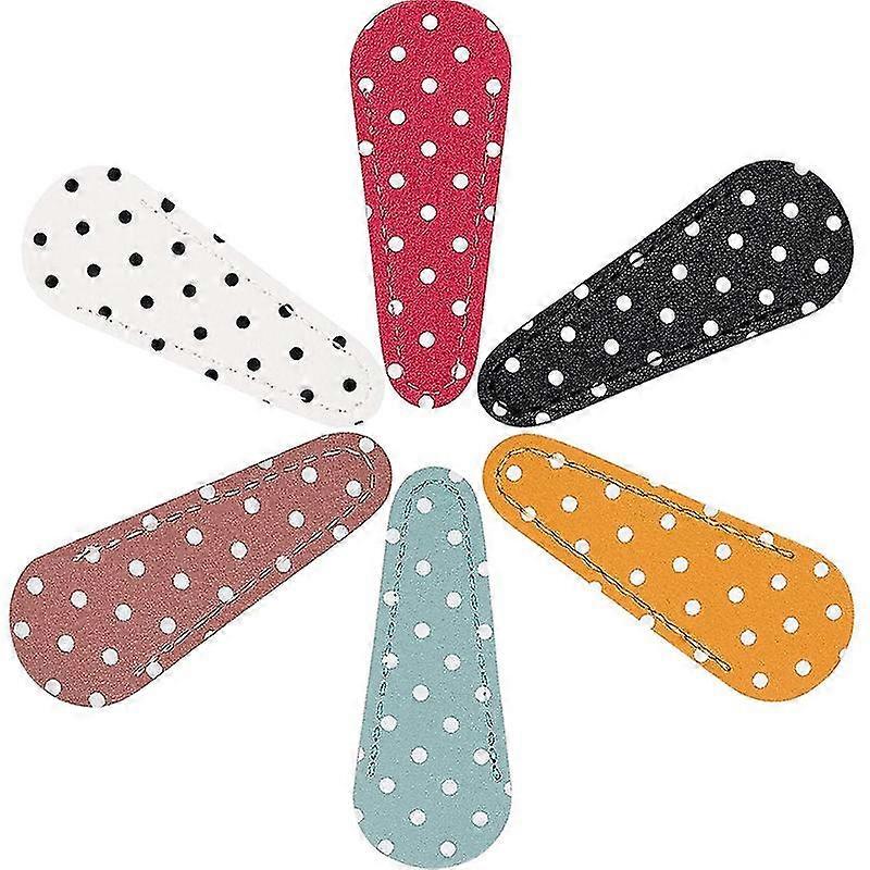 6 Pieces Embroidery Scissors Sheath Polka Dot Scissors Protective Cover Scissors Leather Sheath for