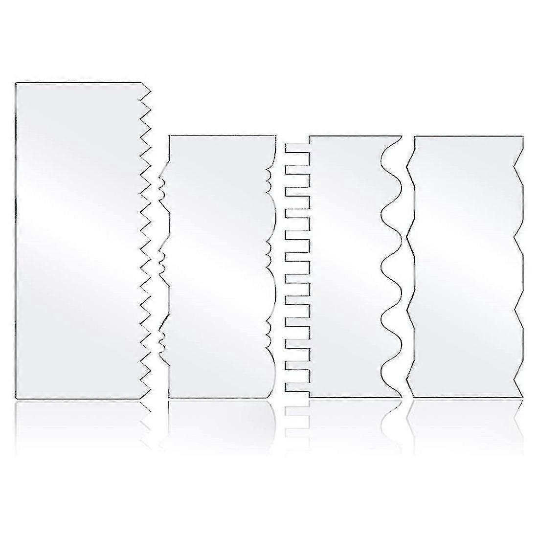 4pcs Transparent Acrylic Cake Scraper Baking Cake Edge Smoother Tool