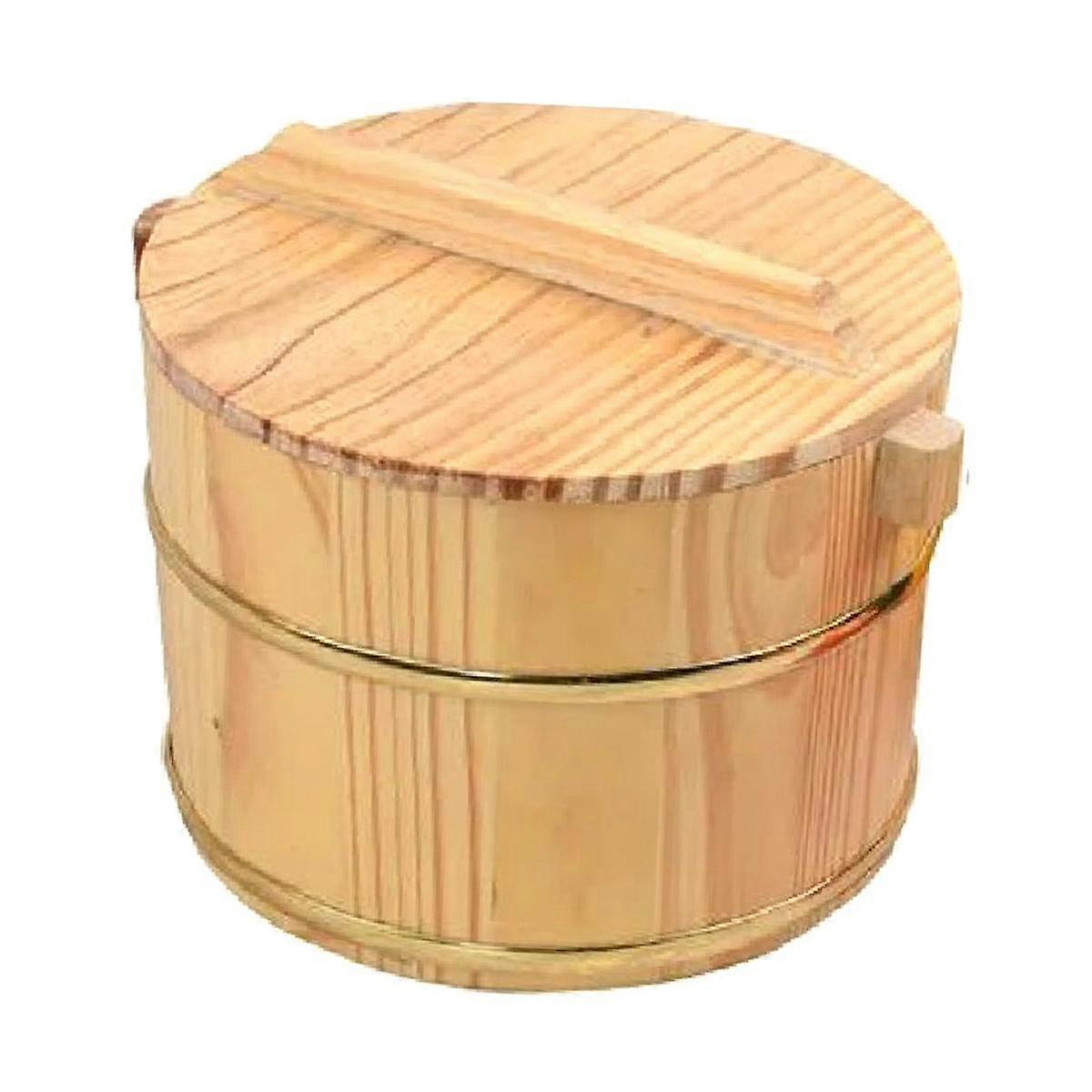 Wooden Barrels with Lid Rice Bowl Beer Bar Photography Props Insulated Stainless Steel Rice Bucket