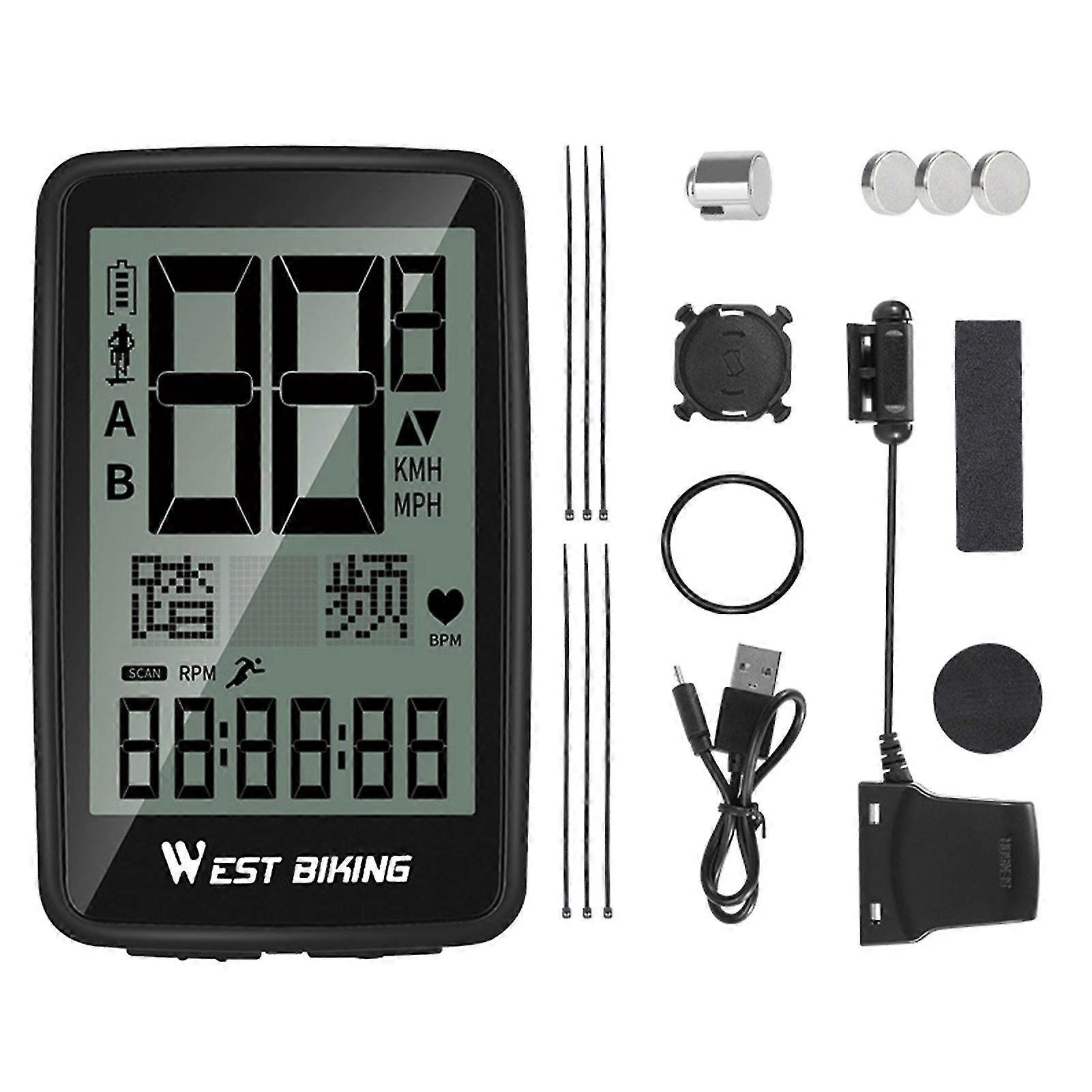 bike computer wireless speedometer bilingual in english and chinese usb design for outside monitoring cycling speed