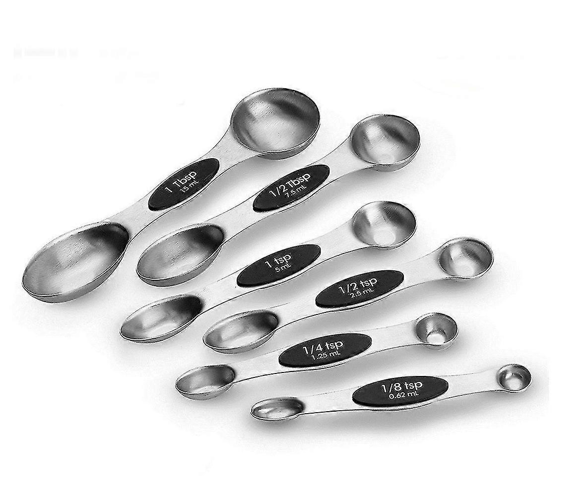 double end 430 magnetic stainless steel measuring spoon set