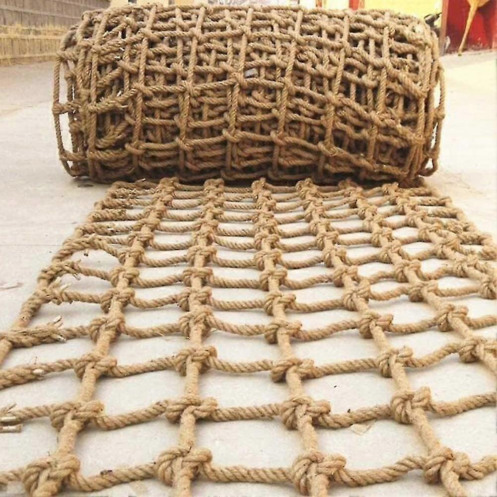 Rete Di Sicurezza In Corda Di Canapa Per Bambini – Diametro 6 Mm, Maglia 8 Cm, Resistente Fino A 150 Kg, Per Balconi, Scale E Aree Gioco