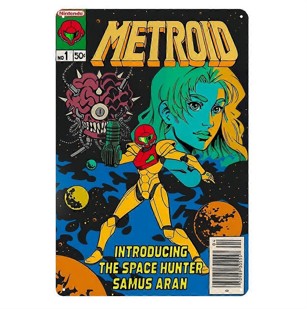 Metroid Nintendo videopeli Metallijuliste Peltikyltti (8x12 tuumaa) BPA192